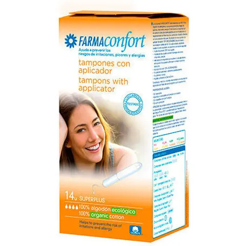 FARMACONFORT Tampon 100% algodón Super Plus 14 uds – imagen 1
