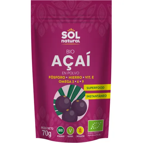 Sol Natural Acai Polvo Bio 70 gr – imagen 1
