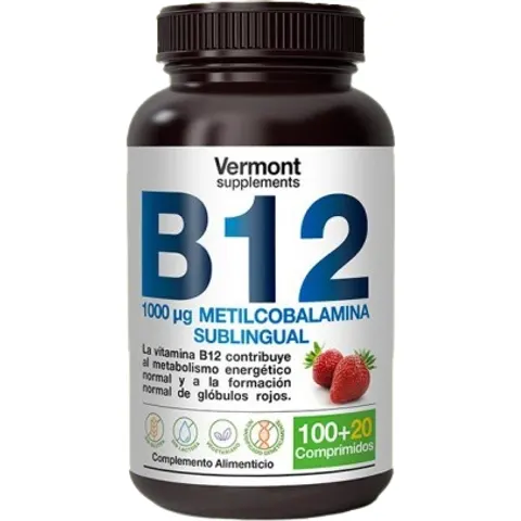 Vermont Supplements Vitamina B12 120 Comprimidos – imagen 1