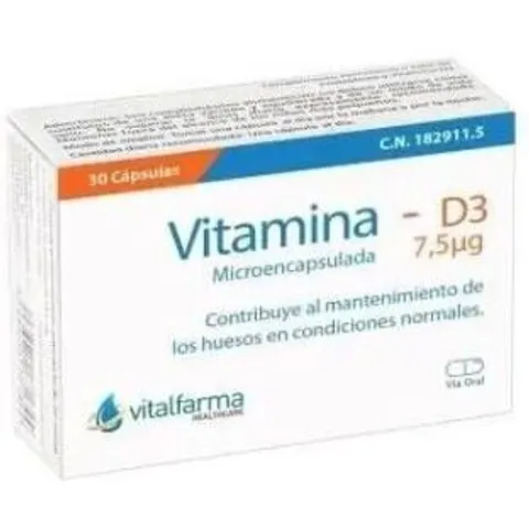 Vitalfarma Vitamina D3 7,5 Mcg 30 capsulas – imagen 1