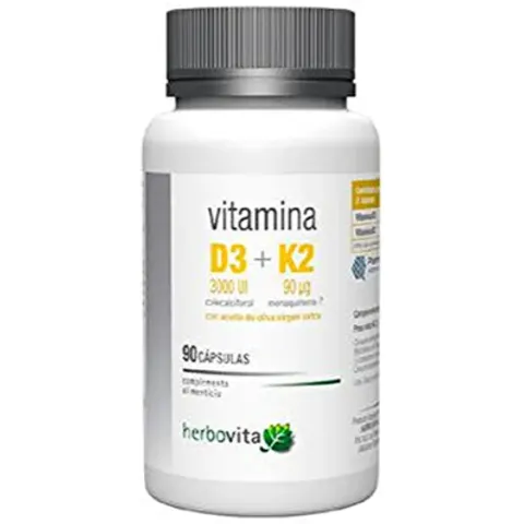 Herbovita vitamina d3+k2 90 cap – imagen 1