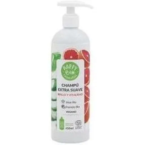 Happy bio champu extra pomelo-aloe suave brillo 450ml. – imagen 1