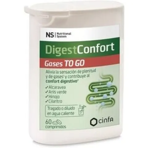 Ns Nutritional System Digestconfort Gases To Go 60 Comprimidos – imagen 1