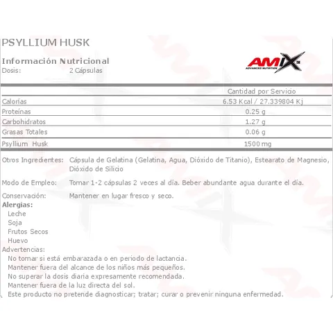 Amix Psyllium Pure 120 caps – imagen 1