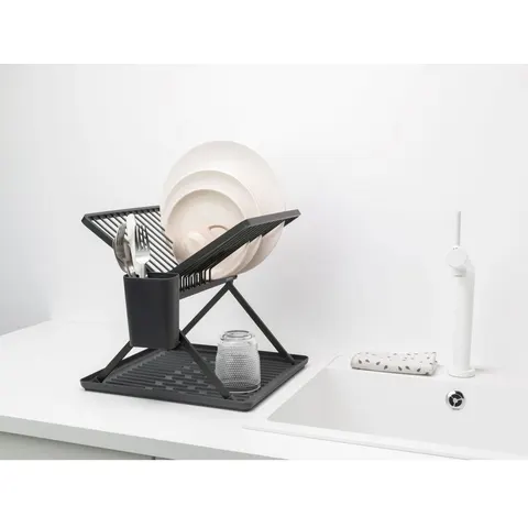 Brabantia Sink Side Foldable Plastic Dish Rack - Dark Grey – image 1