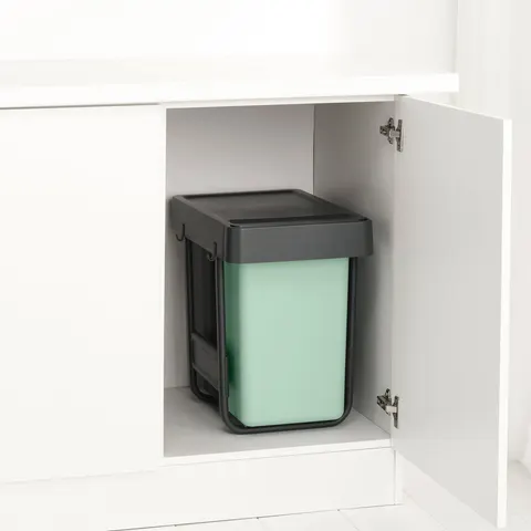 Brabantia Sort&Go Einbaumülleimer, 2 x 15l - Dark Grey Recycling-Behälter – Bild 1