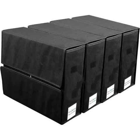 Ebern Designs Bed Sheet Organisers, Foldable Bedding Storage Box, 4 Pack Space Saving Underbed Storage Bags For Closet, Bedding Covers, Blankets, Clothes Black – image 1
