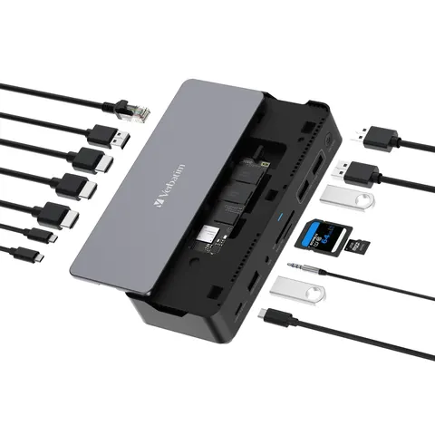 Verbatim 15-In-1 Usb-C 2Xusb-C 3Xusb-A Dockingstation Adapter Voor Pc – afbeelding 1