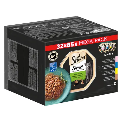 Sheba Multipack Mega-Pack Sauce Collection Feine Vielfalt MSC 32x85 g – Bild 1