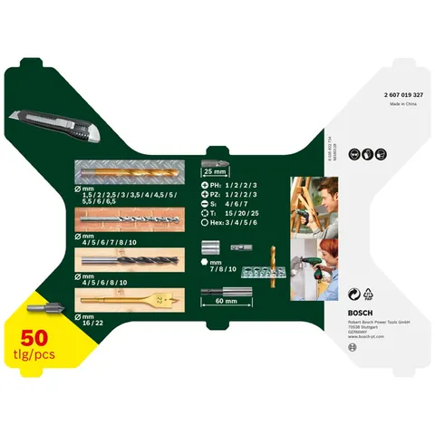 BOSCH Bohrer- und Bit-Set 50-teilig – Bild 1