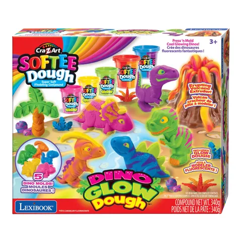 Softee Dough Dino Neon Klei set – afbeelding 1