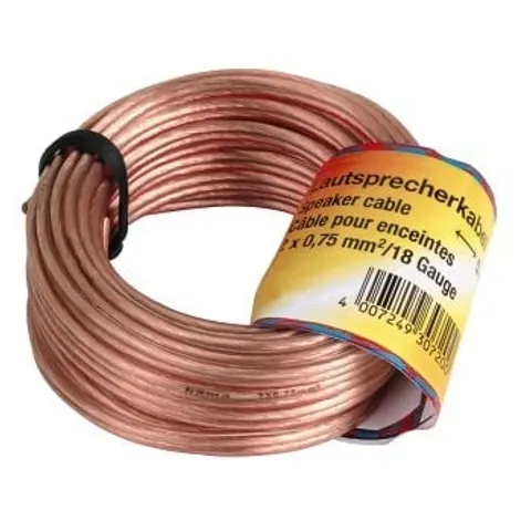 Luidsprekerkabel 2x 0,75mm² 10m transparant – afbeelding 1