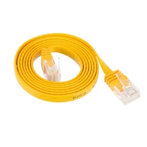 Patchkabel-Flachkabel U/UTP cat. 6 slim gelb 7,5m – afbeelding 1