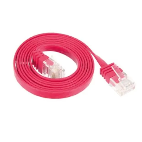 Patchkabel-Flachkabel U/UTP cat. 6 slim rot 5m – afbeelding 1