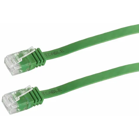 Patchkabel-Flachkabel U/UTP cat. 6 slim grün 10m – afbeelding 1
