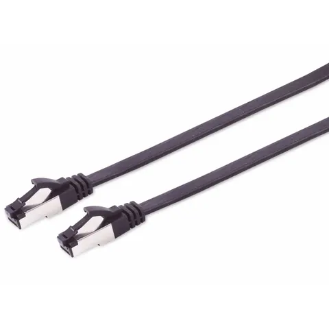 Patchkabel CAT 8.1 U/FTP PIMF, flach TPE schwarz 0,50m – afbeelding 1