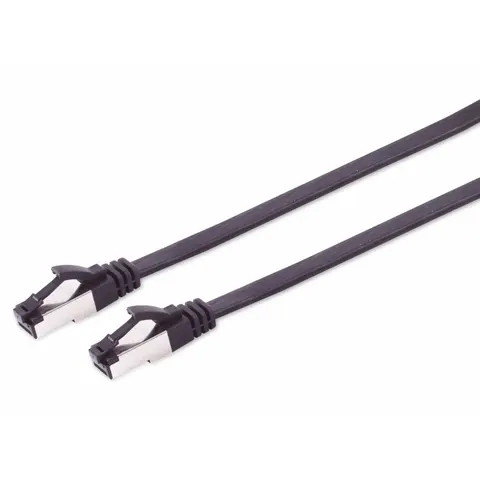 Patchkabel CAT 8.1 U/FTP PIMF, flach TPE schwarz 1,5m – afbeelding 1
