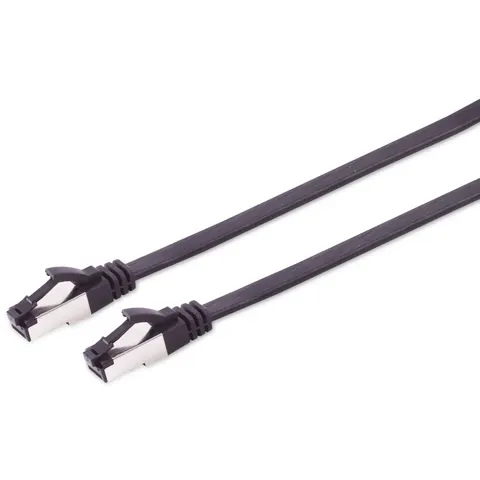 Patchkabel CAT 8.1 U/FTP PIMF, flach TPE schwarz 5,0m – afbeelding 1
