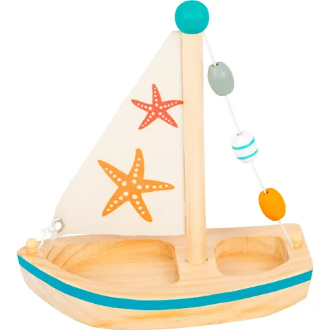 Small Foot - Badspeelgoed Houten Zeilboot Zeester – afbeelding 1