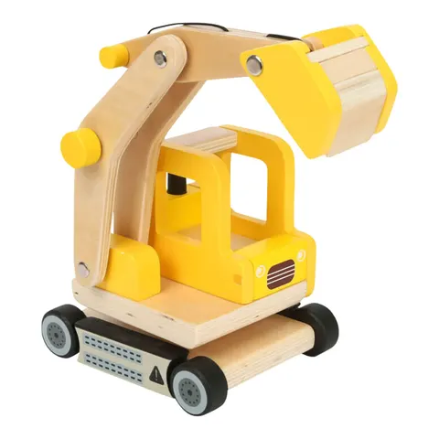 Small Foot - Houten Graafmachine Geel – afbeelding 1