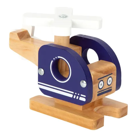 Small Foot - Houten Helikopter Blauw – afbeelding 1