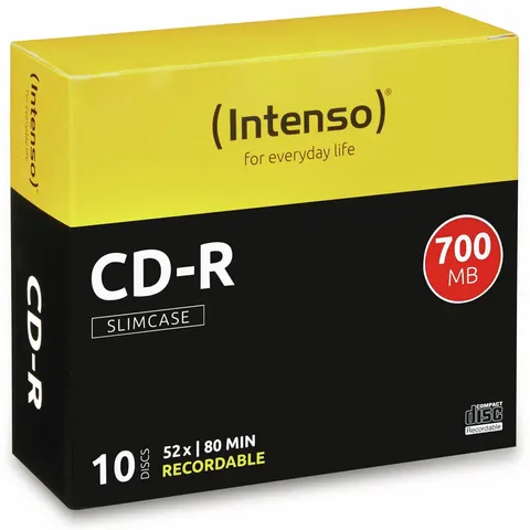 Intenso CD-R 700Mb 52x slimcase (10) – afbeelding 1
