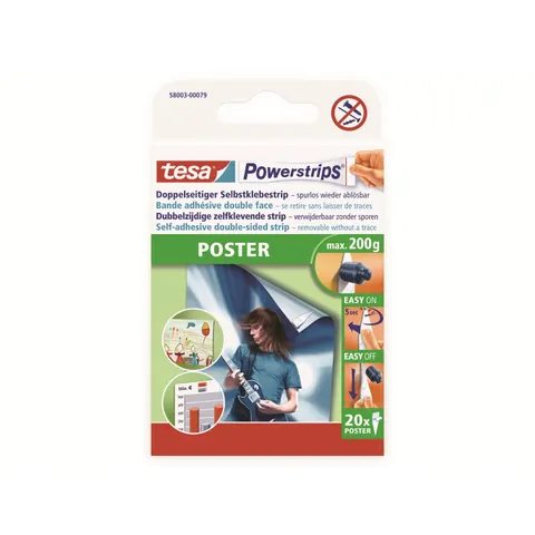 TESA 58003 - Tesa® Powerstrips® Poster, 20 strips – image 1