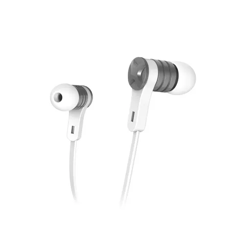 Oordopjes Intense, in-ear, microfoon, platte kabel, wit – afbeelding 1