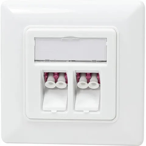 Glasvezel inbouwdoos faceplate 2-voudig – afbeelding 1