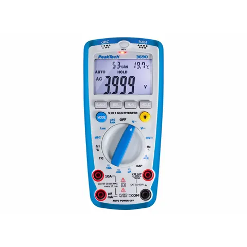 PEAKTECH 3690 - Multímetro, digital, 4000 cuentas, 5 en 1 – imagen 1