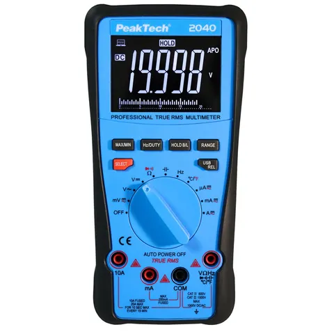 PEAKTECH 2040 - Multímetro, digital, 20 000 recuentos, TRMS, USB – imagen 1