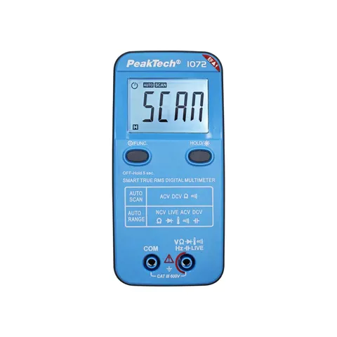 PEAKTECH 1072 - Multímetro, digital, 4.000 cuentas, NCV, TRMS – imagen 1