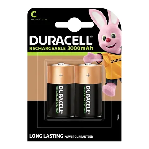 Batterij oplaadbaar Duracell 2xC 3000mAh Plus – afbeelding 1