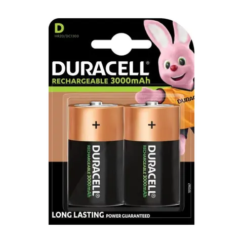 Batterij oplaadbaar Duracell 2xD 3000mAh Plus – afbeelding 1