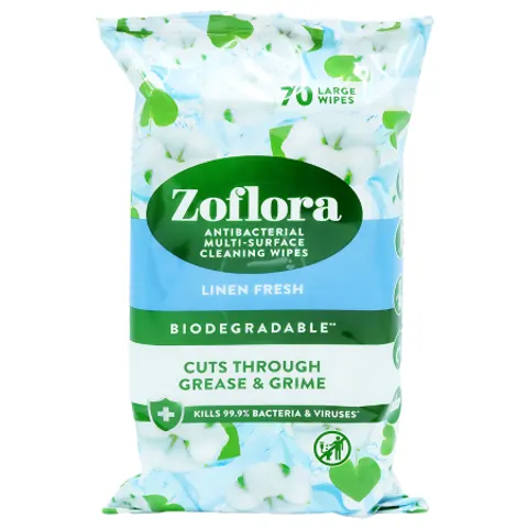 Zoflora Antibacterial Multi Surface Linen Fresh Cleansing Wipes - 70 pcs – image 1