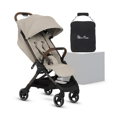 Silver Cross Clic 2 Compact Stroller - Latte - No Footmuff – Brown – image 1