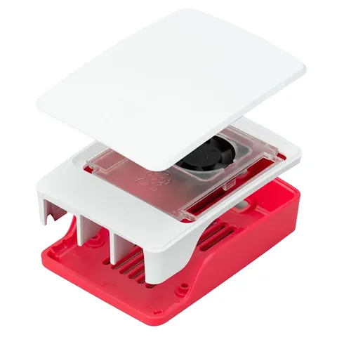 Raspberry Pi® behuizing - Geschikt voor model: Raspberry Pi® 5 - Rood / Wit – afbeelding 1