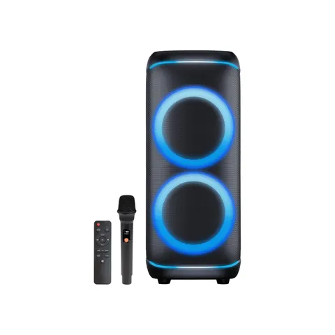 Denver Bluetooth Speaker - Partybox - Discolichten - Incl. Draadloze Microfoon & Afstandsbediening - Luidspreker - BPS470 - Zwart – afbeelding 1