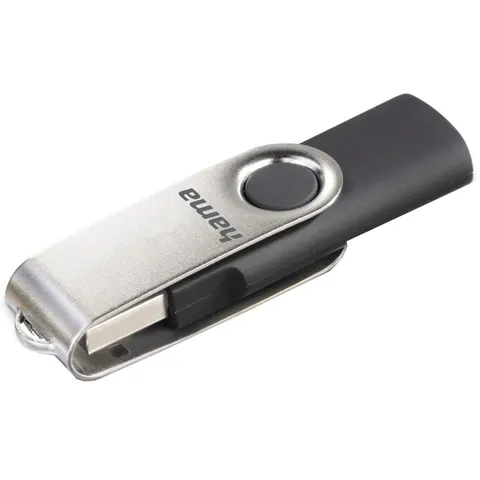 Hama Rotate 128GB USB Flash Drive, Rotating Cap, Black Silver – image 1
