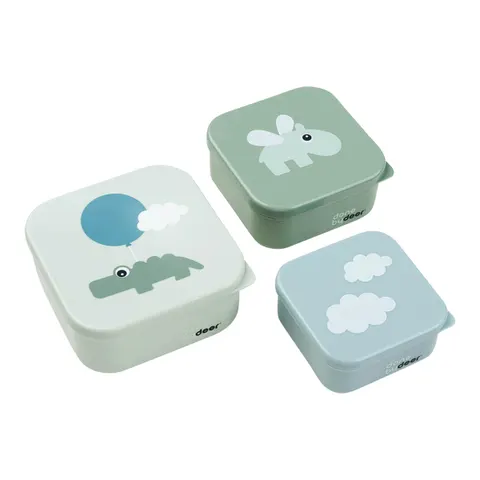 Done By Deer Happy Clouds Snackbox Green 3 Stuks – afbeelding 1
