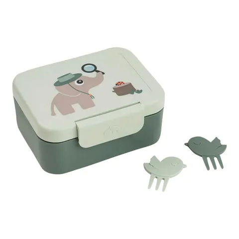 Done by Deer Tiny Lunch Box With Snack Picks - Tiny Trails Green – image 1