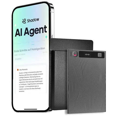 Mobvoi TicNote AI Spraakrecorder - AI Voice Recorder - Shadow AI Assistent - Live Transcriptie & Vertaling - 64GB - 120+ Talen - Grijs – afbeelding 1