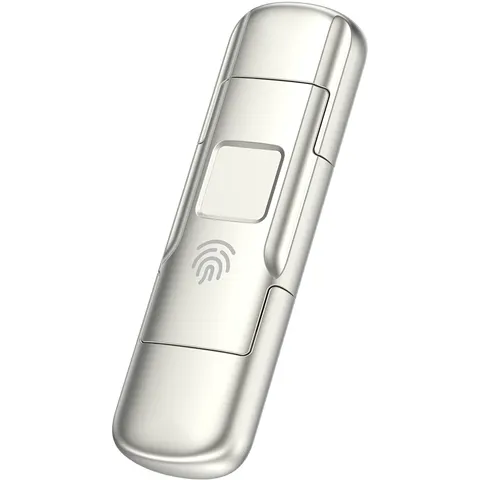 MOVESPEED 256GB USB Flash Drive: Fingerprint Encrypted, USB 3.2 & Type-C Dual Interface, 550MB/s Read, Durable Zinc Alloy Thumb Drive – image 1