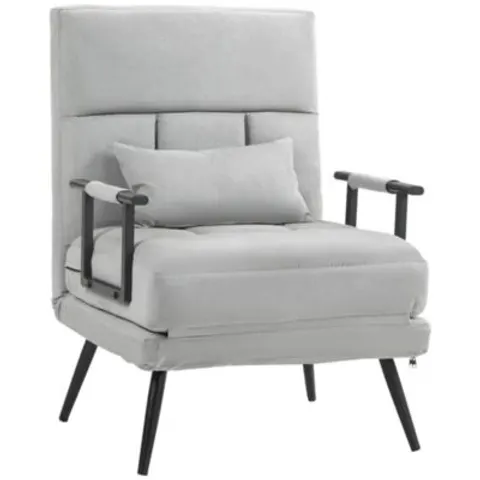 HOMCOM-Stoelbed-Polyester-71x71x97cm-Grijs – afbeelding 1