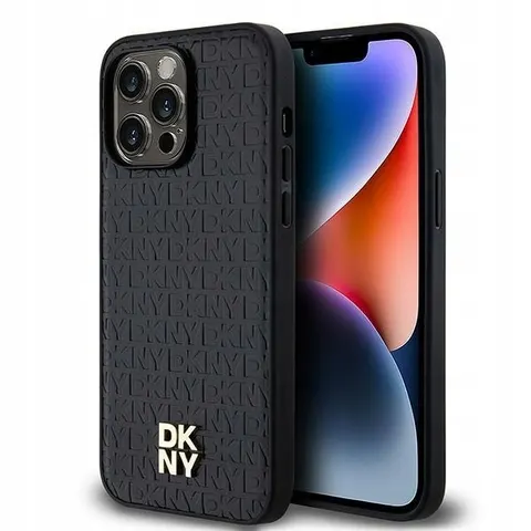 DKNY Repeat Stack Logo Back Case (MagSafe Compatible) - Geschikt voor Apple iPhone 13 Pro Max (6.7") - Zwart – afbeelding 1