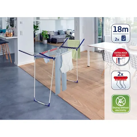 Leifheit droogrek Pegasus 180 Solid Maxx – 18 m drooglengte – afbeelding 1