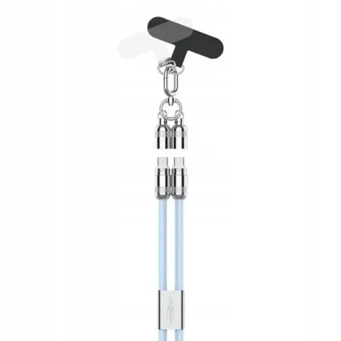 ANSMANN Smartphone Lanyard Kabel, USB-C - USB-C, blau – Bild 1