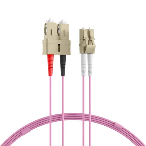 Duplex Patchkabel LC-SC OM4, 5m LSZH 2mm erikaviolett – Bild 1