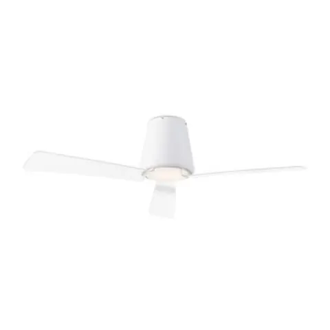 LEDS-C4 Timeless Garbí ceiling fan with LED light – white, transparent – image 1
