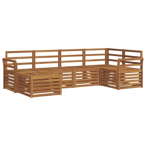 vidaXL Ensemble de canapés d'extérieur 6 pc 5 place Naturel – 531537 – image 1